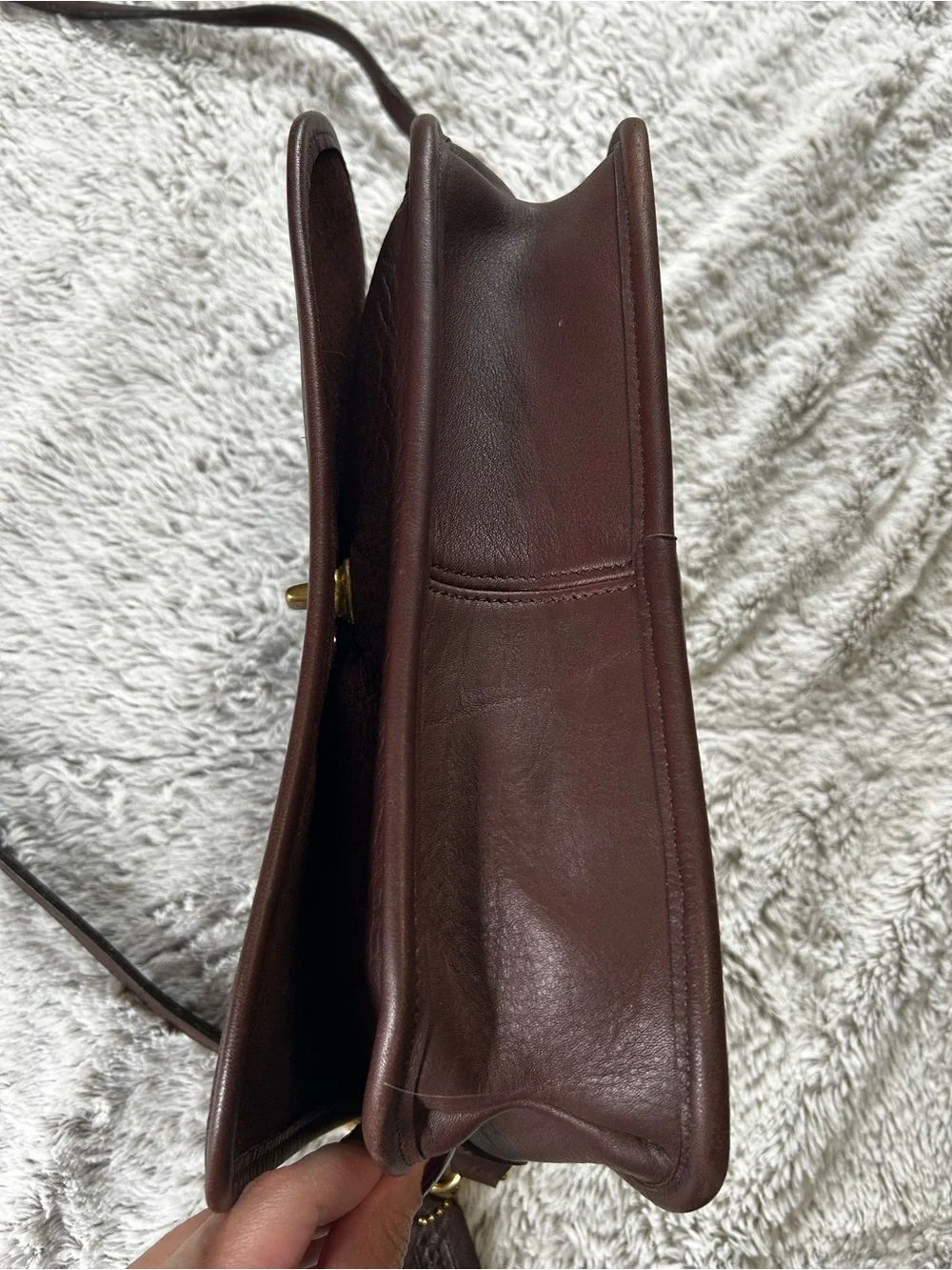 Coach 1980s Rare Convertible Clutch Burgundy Leather Gold Hardware